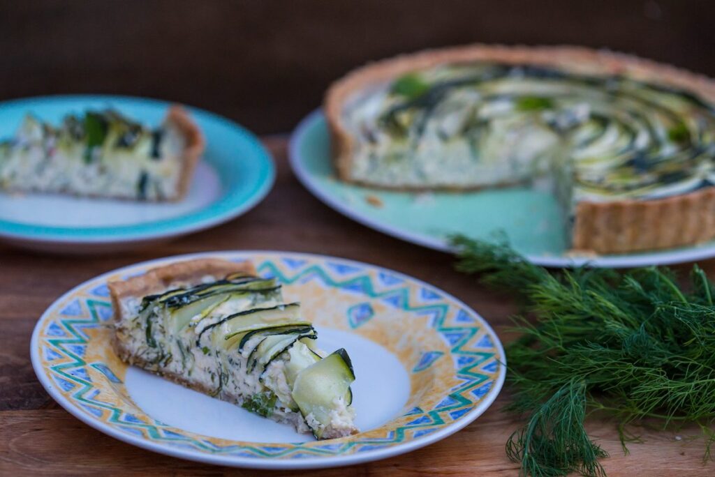tartă cu ricotta și zucchini