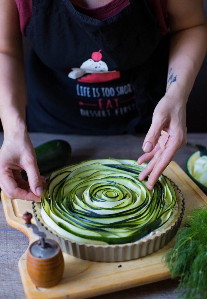 tartă cu ricotta și zucchini