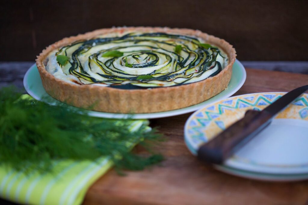tartă cu ricotta și zucchini